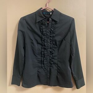 Black Blouse W/ Ruffles